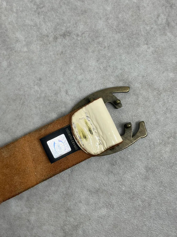 2000s Cavalli White Leather Studded Belt abGScRY 4