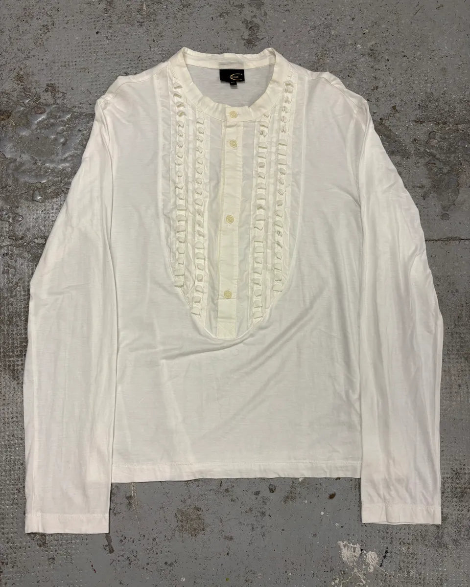 2000s Cavalli White Royal Henley Shirt GSPcvHb 0