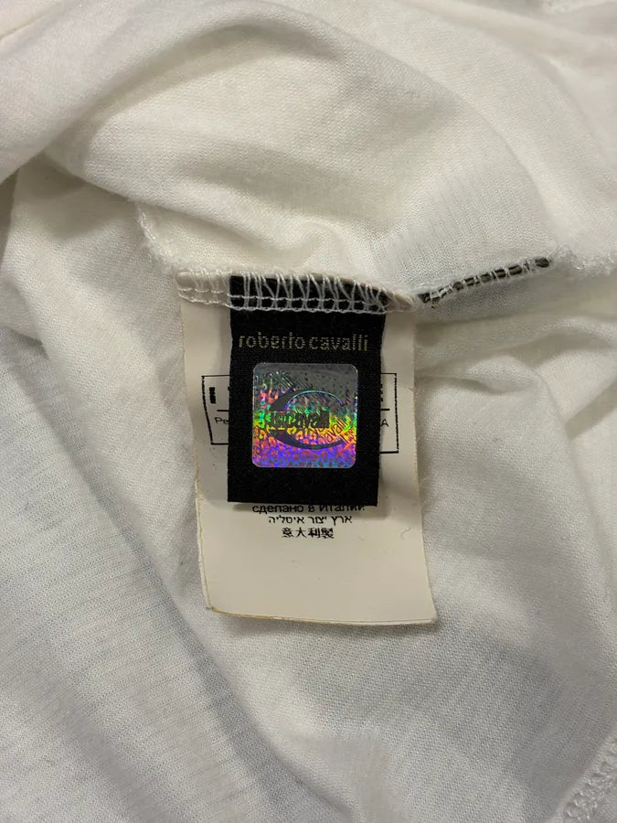 2000s Cavalli White Royal Henley Shirt GSPcvHb 5