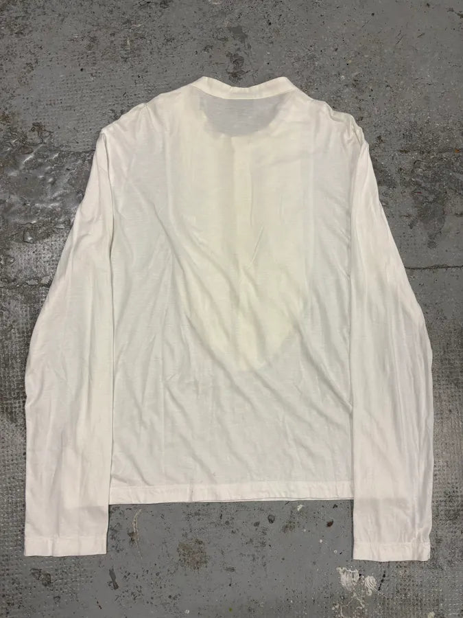 2000s Cavalli White Royal Henley Shirt GSPcvHb 3