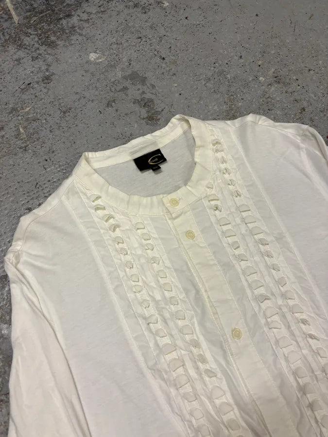 2000s Cavalli White Royal Henley Shirt GSPcvHb 2