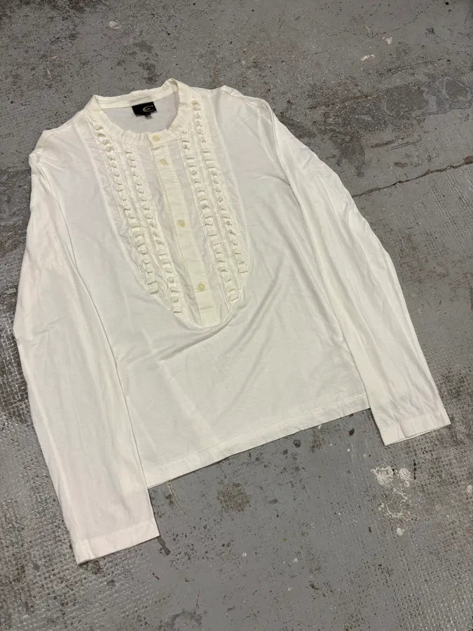 2000s Cavalli White Royal Henley Shirt GSPcvHb 1