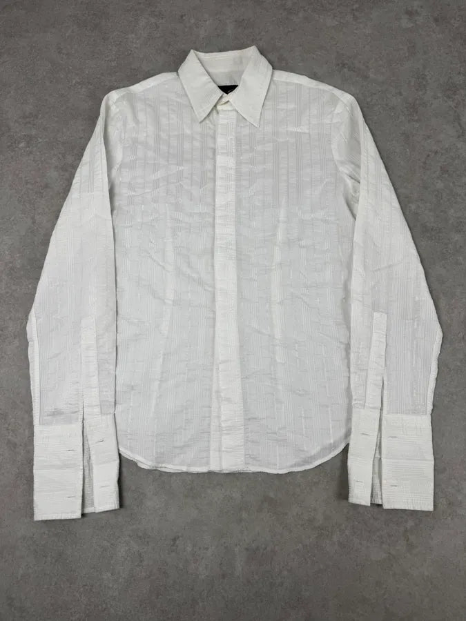 2000s Cavalli White Signature Striped Light Shirt KKjkrDO 0