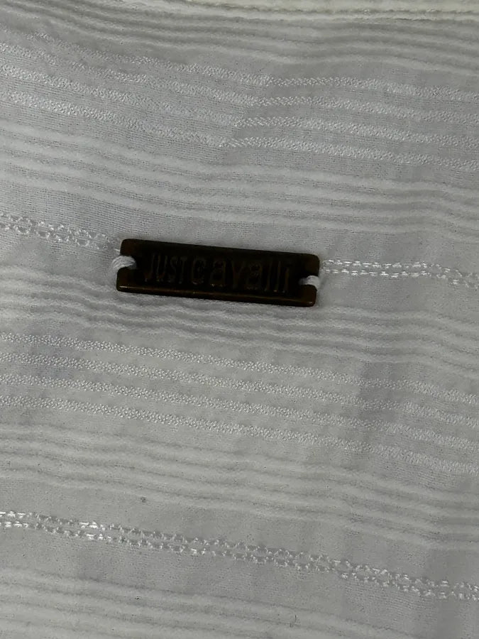 2000s Cavalli White Signature Striped Light Shirt KKjkrDO 11