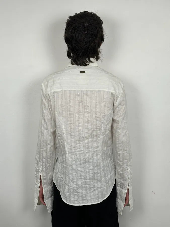 2000s Cavalli White Signature Striped Light Shirt KKjkrDO 2