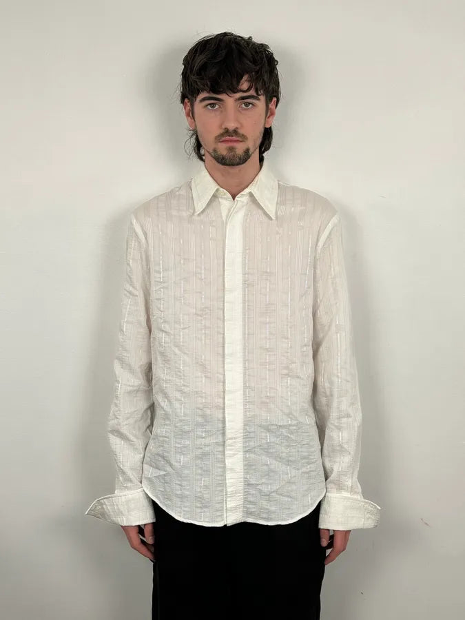 2000s Cavalli White Signature Striped Light Shirt KKjkrDO 1