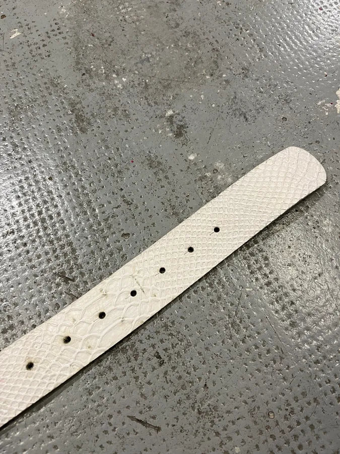 2000s Cavalli White Snakeskin Effect Leather Belt kLvYRGU 6