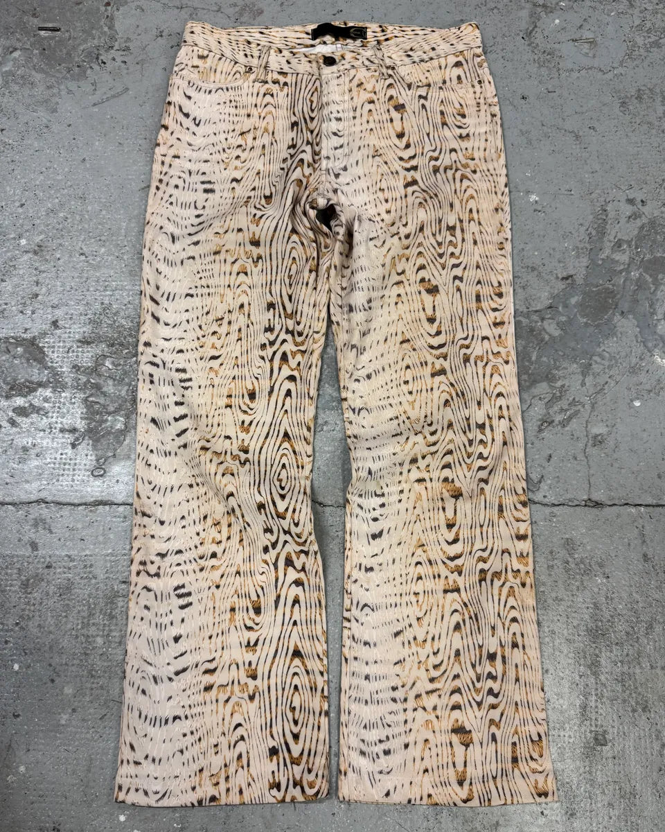 2000s Cavalli White Split Wood Pants (S) 1