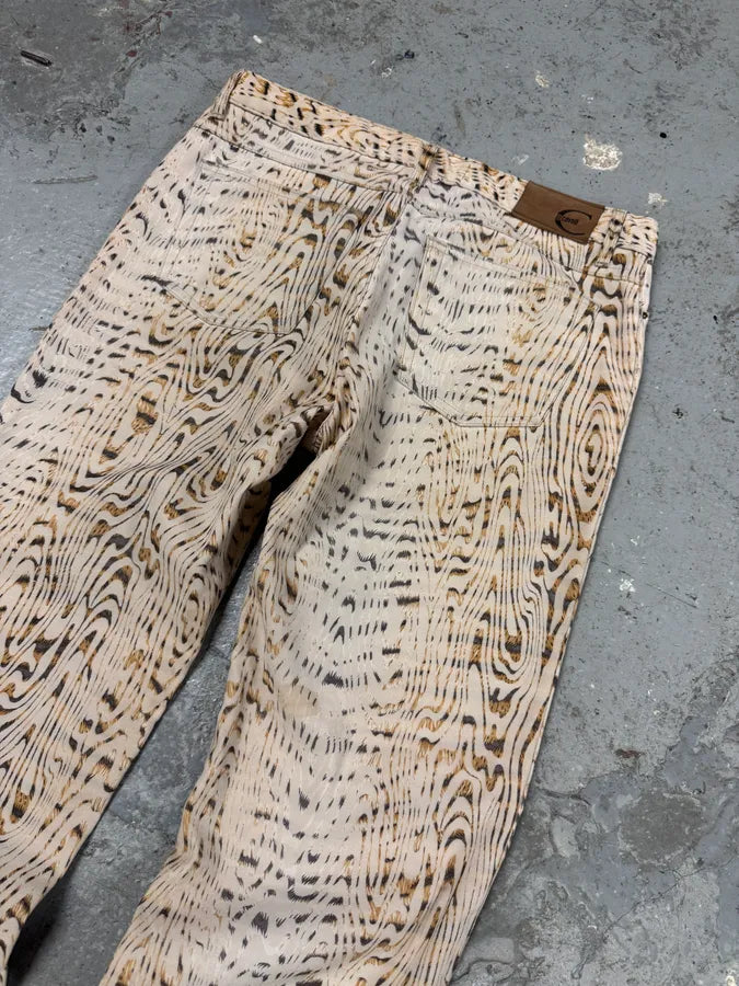 2000s Cavalli White Split Wood Pants (S) 10