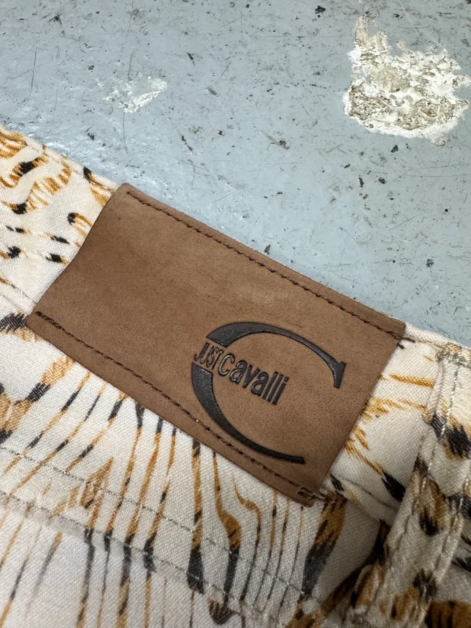 2000s Cavalli White Split Wood Pants (S) 11