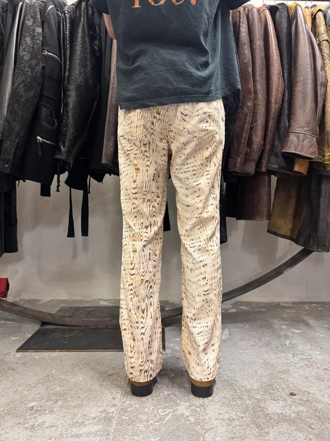 2000s Cavalli White Split Wood Pants (S) 2