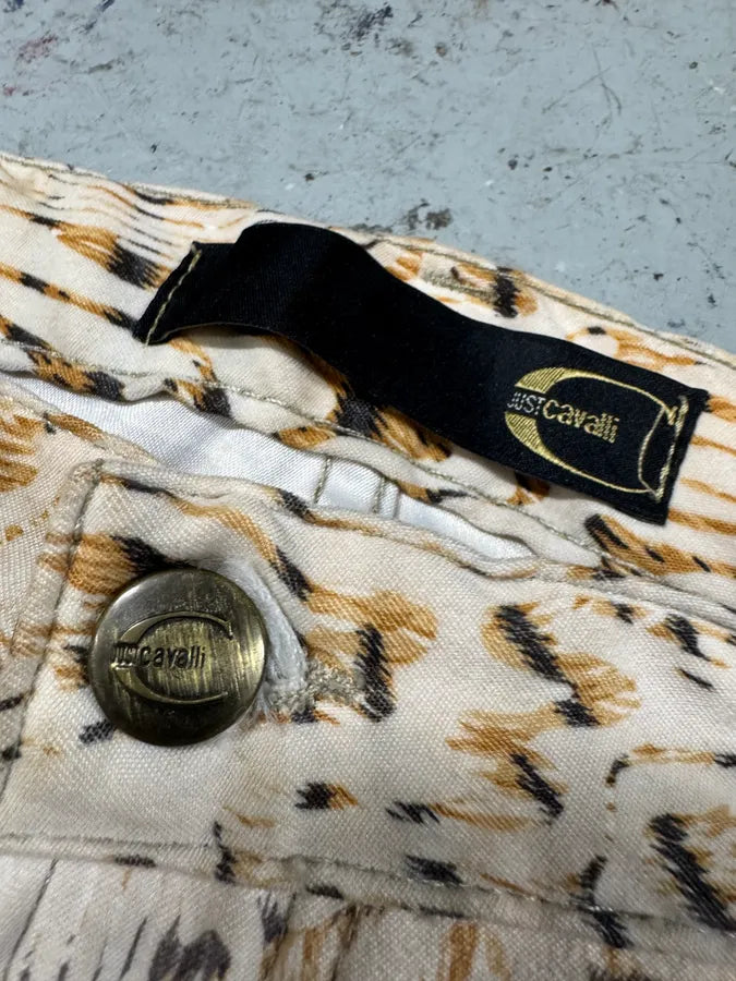 2000s Cavalli White Split Wood Pants (S) 5