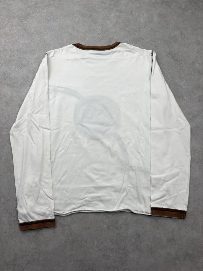 2000s Cavalli White Stitched Royal Emblem Longsleeve T-Shirt pYpHMfO 5