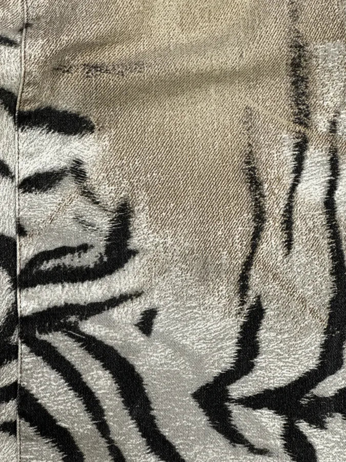 2000s Cavalli White & Beige Savage Zebra Gradient Pants bAeXSIL 8