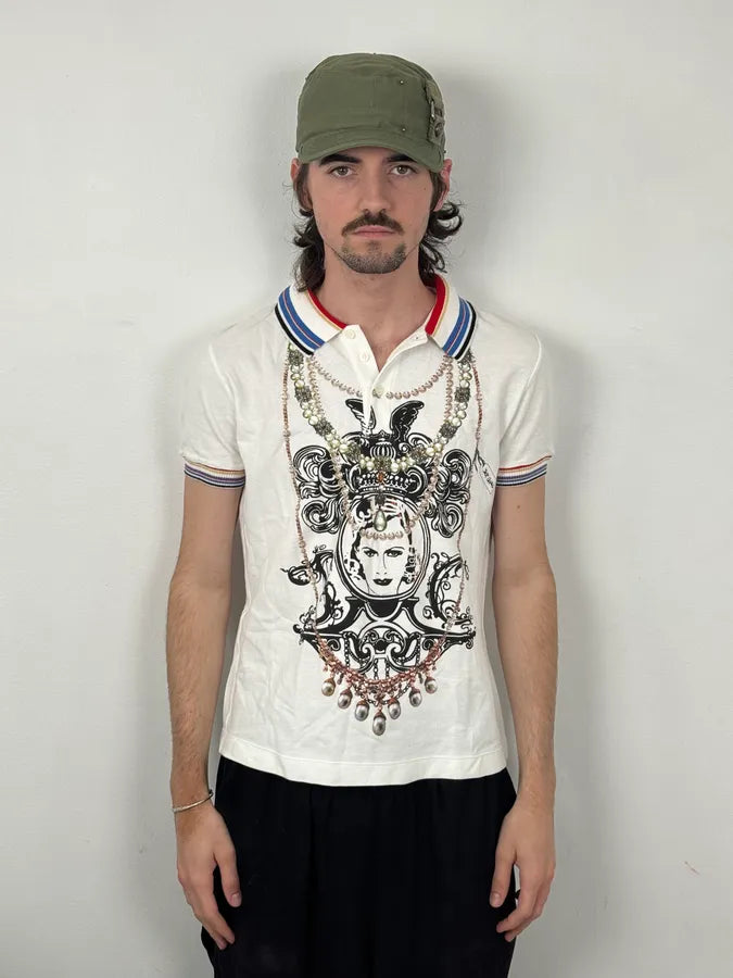 SS2007 Cavalli White Trompe L’Œeil Necklaces Polo xgkpYtZ 1