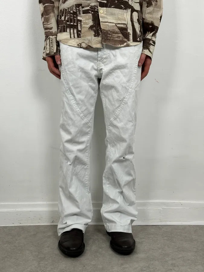 2000s Cavalli White Vertical Pants eiKCRmI 0