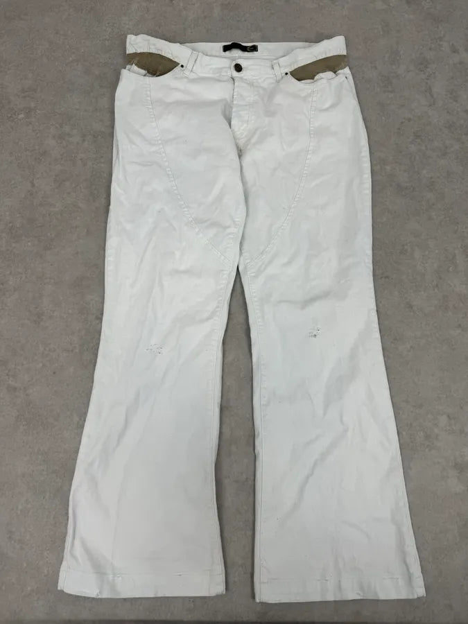 2000s Cavalli White Vertical Pants eiKCRmI 4