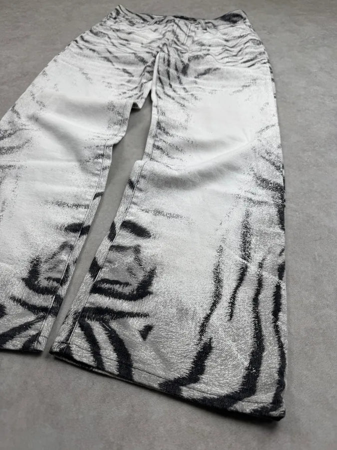 2000s Cavalli White Zebra Savage Pants EECpCgP 5