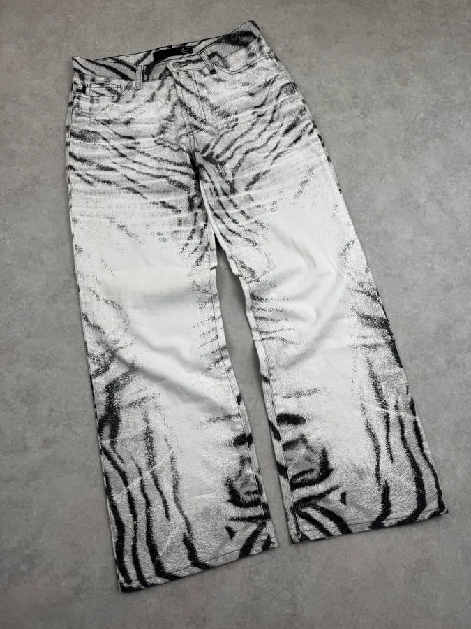 2000s Cavalli White Zebra Savage Pants EECpCgP 4