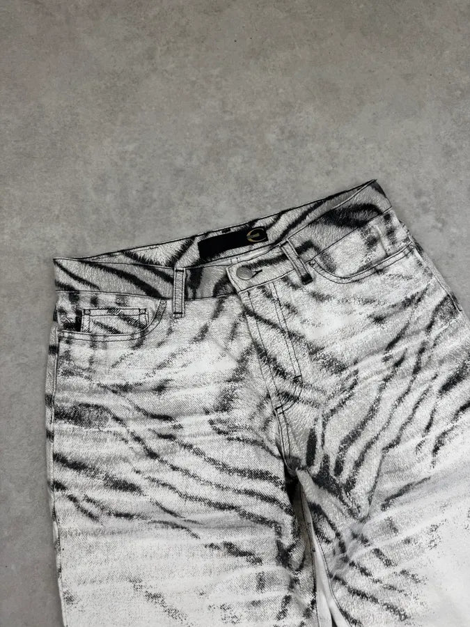 2000s Cavalli White Zebra Savage Pants EECpCgP 6