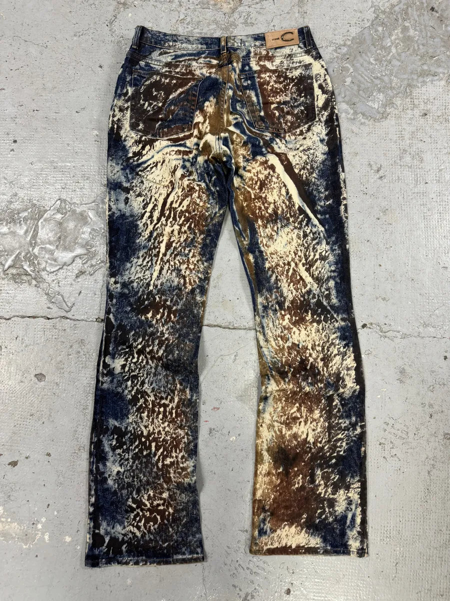 2000s Cavalli World Eroded Blue & White Jeans BmZZHGm 1