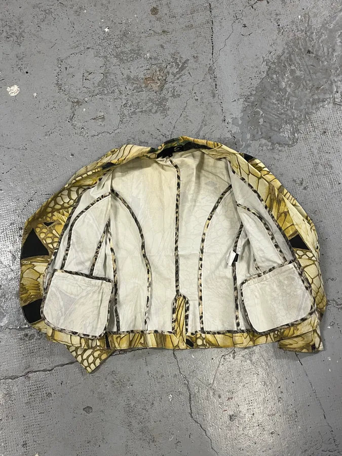 2000s Cavalli Yellow Fish Scales Blazer Jacket ADFjPjb 7