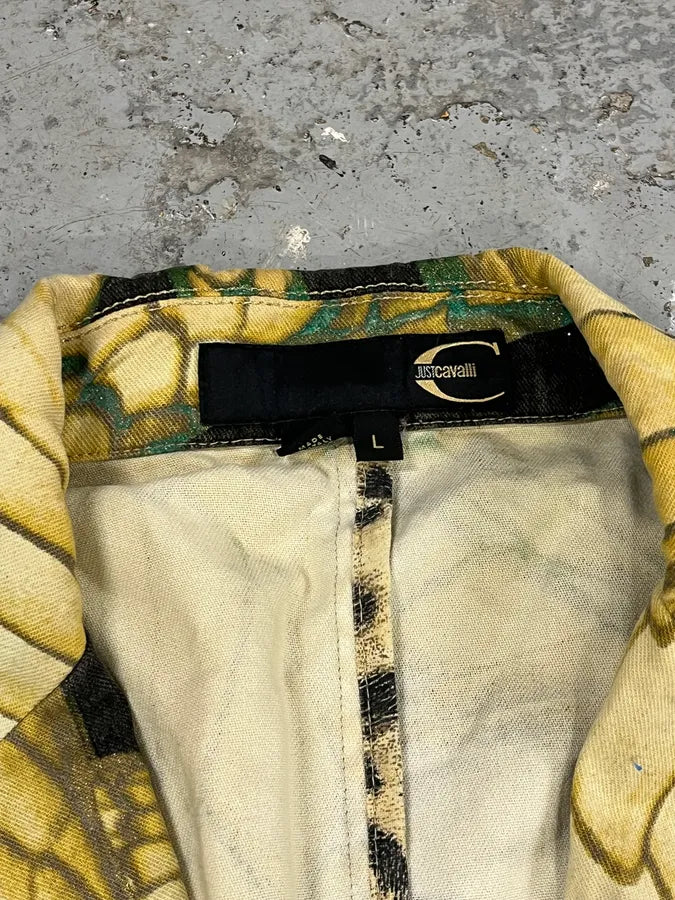 2000s Cavalli Yellow Fish Scales Blazer Jacket ADFjPjb 8