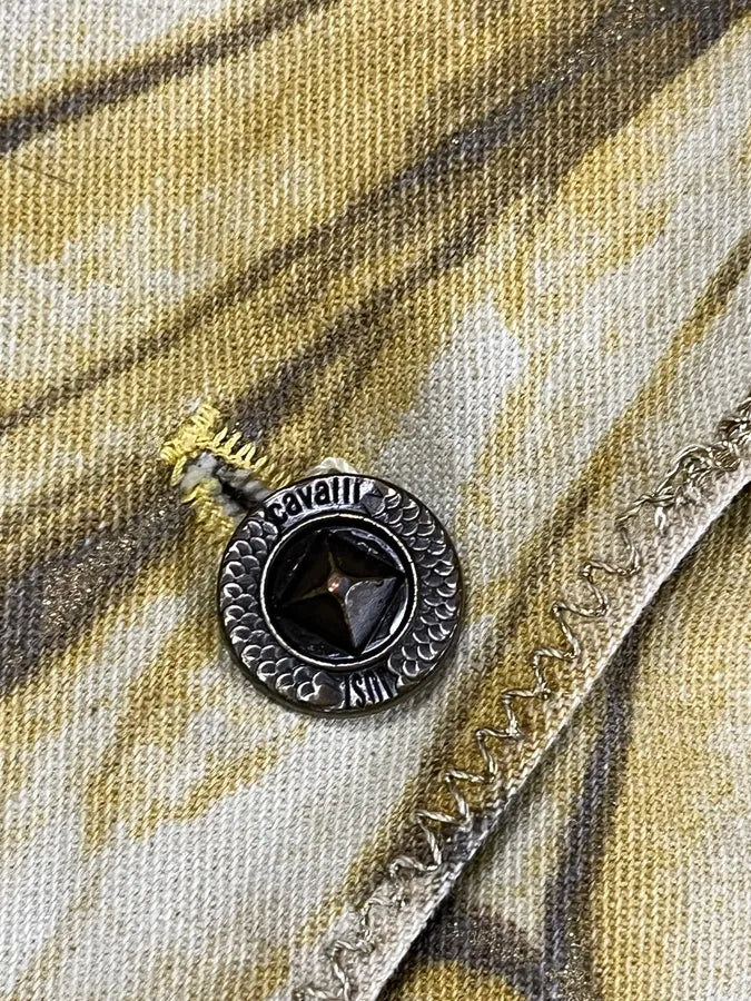 2000s Cavalli Yellow Fish Scales Blazer Jacket ADFjPjb 9