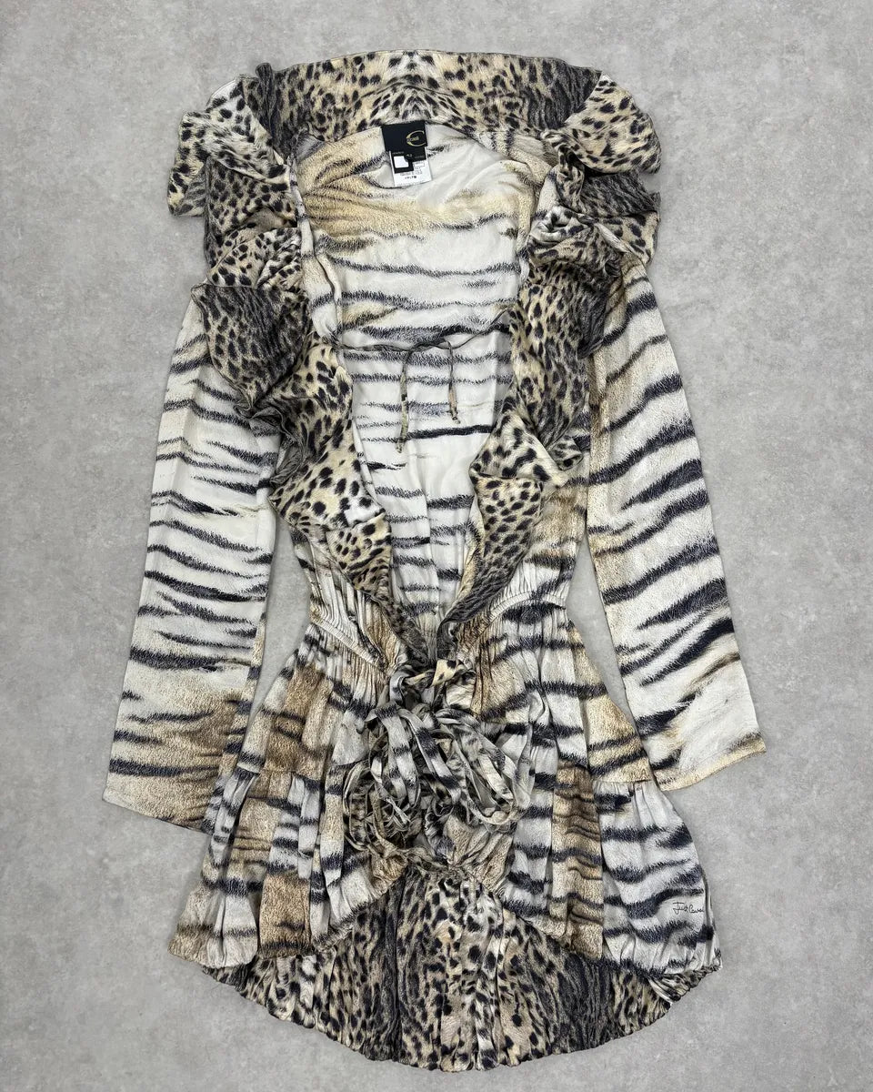 2000s Cavalli Zebra and Cheetah Long Cardigan mYuciDA 0