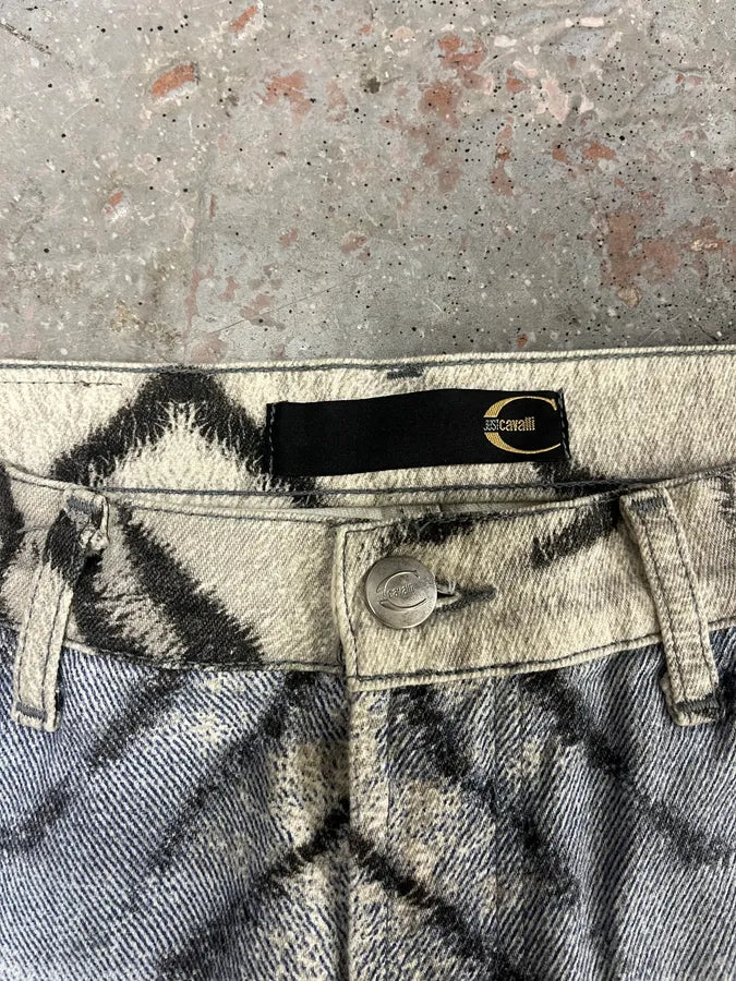 2000s Cavalli Zebra Blue Savage Pants (S) 10