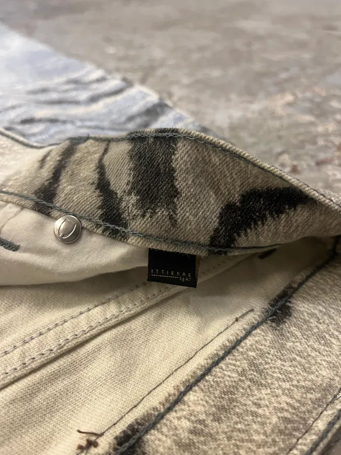 2000s Cavalli Zebra Blue Savage Pants (S) 13