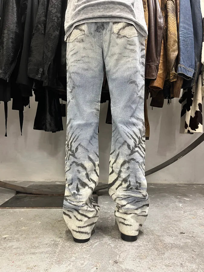 2000s Cavalli Zebra Blue Savage Pants (S) 3