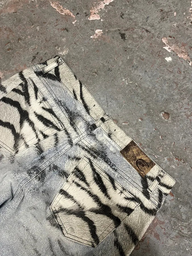 2000s Cavalli Zebra Blue Savage Pants (S) 7