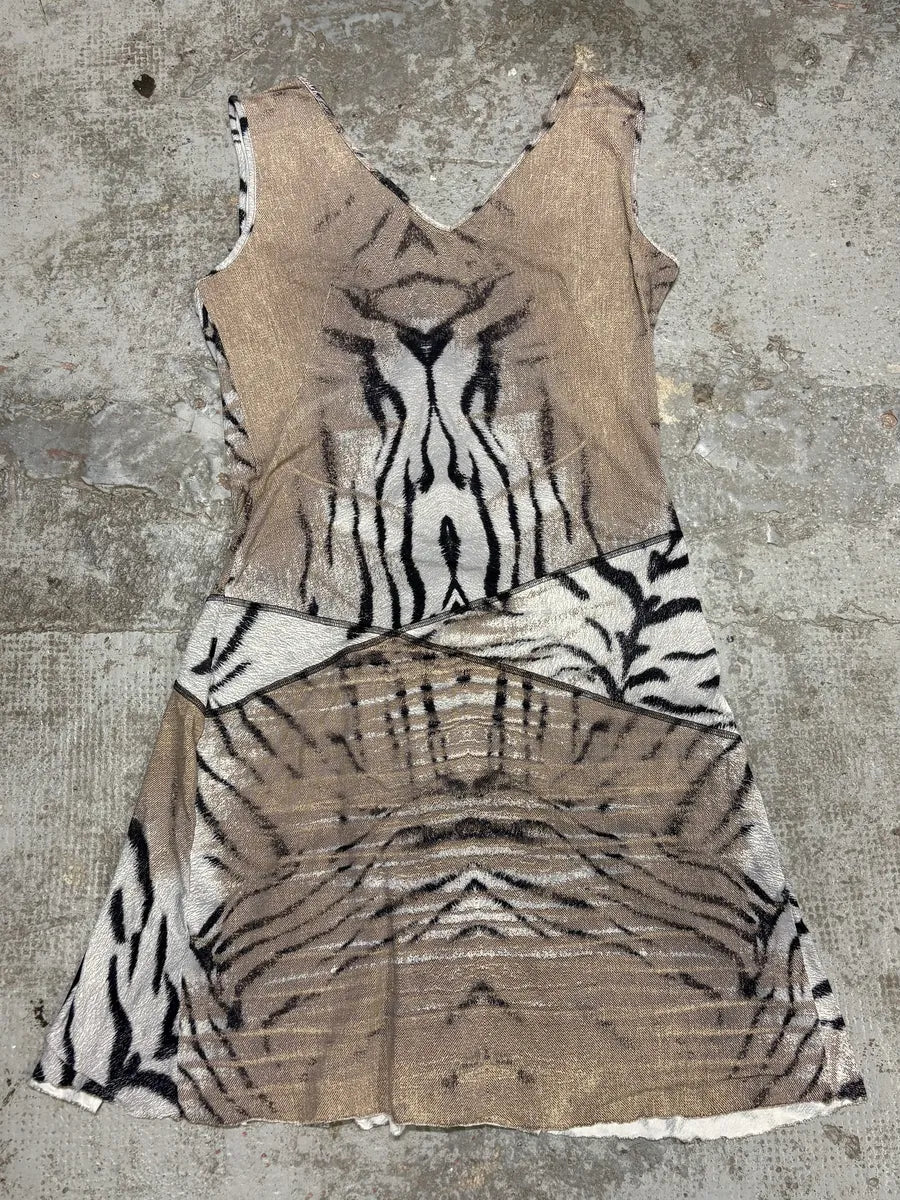 2000s Cavalli Zebra Eroded Safari Dress bkBwdmu 3