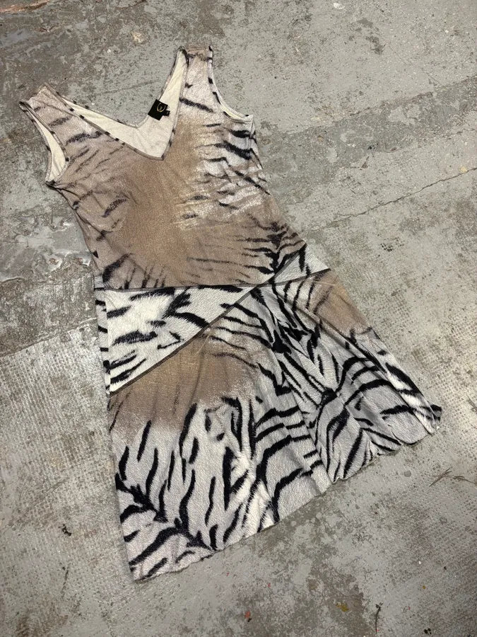 2000s Cavalli Zebra Eroded Safari Dress bkBwdmu 1