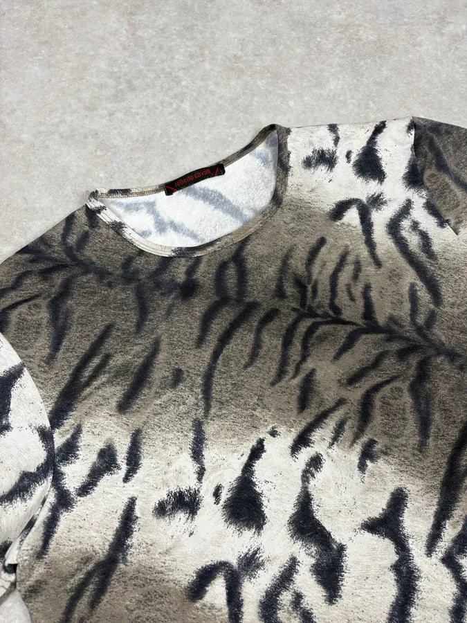 2000s Cavalli Zebra Grey T-Shirt bBIdtss 4