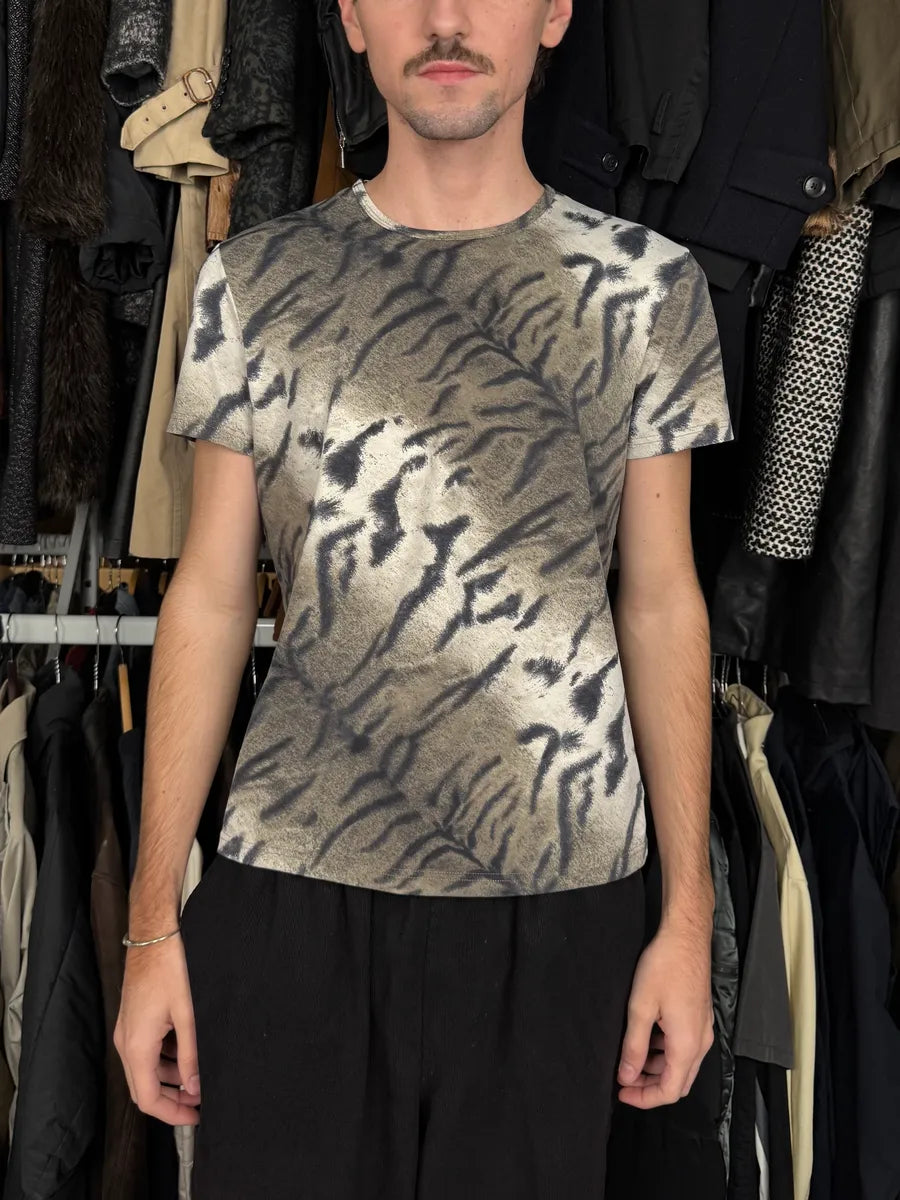 2000s Cavalli Zebra Grey T-Shirt bBIdtss 1