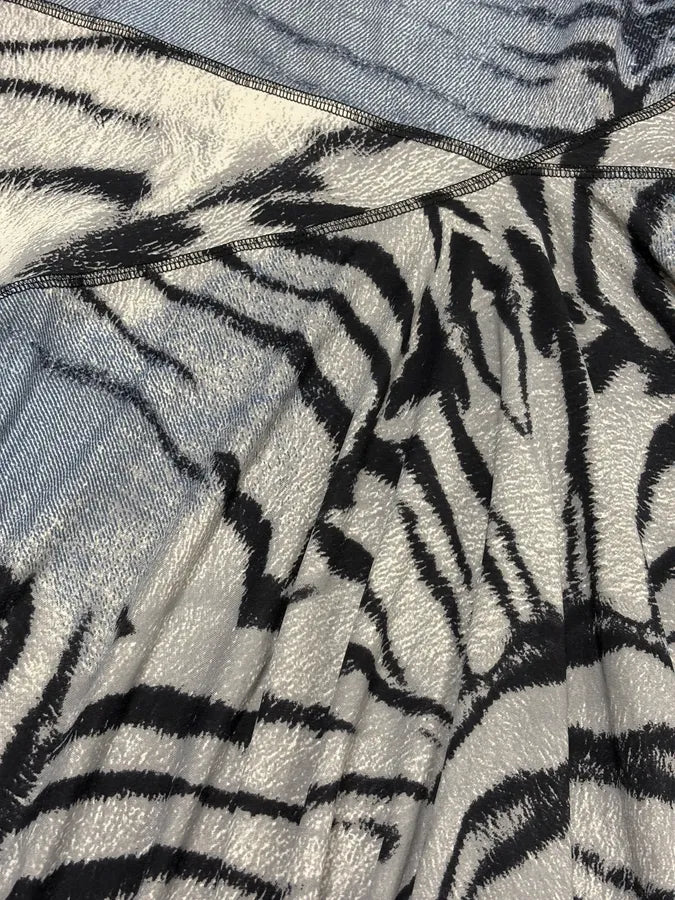 2000s Cavalli Zebra Safari Blue & White Savage Dres QeMeDUb 4