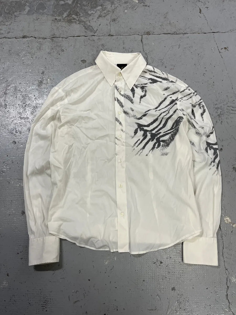 2000s Cavalli Zebra Shoulder White Shirt mbjuJjA 2
