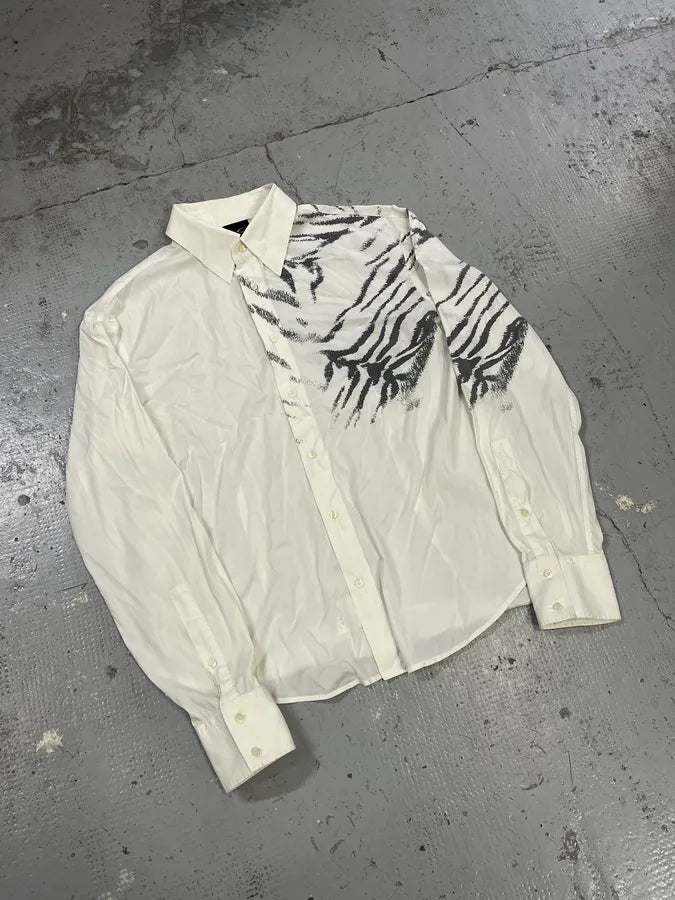 2000s Cavalli Zebra Shoulder White Shirt mbjuJjA 3