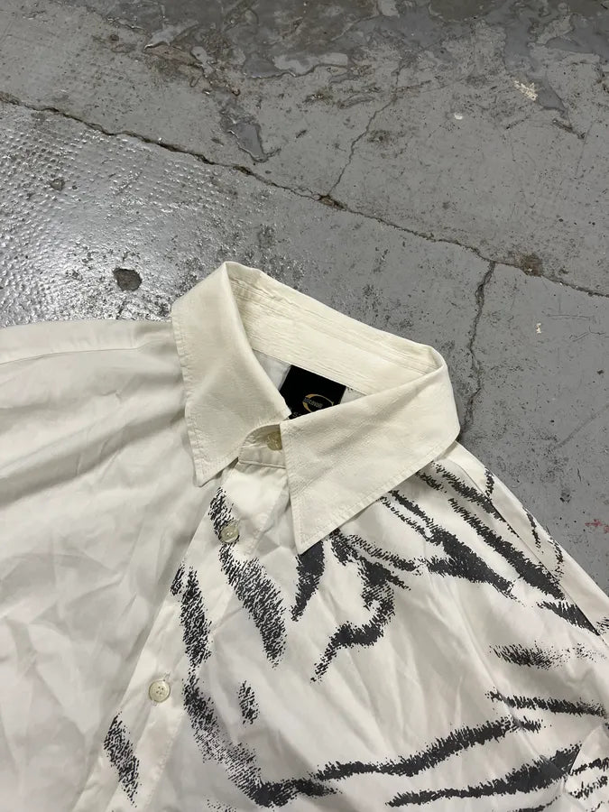 2000s Cavalli Zebra Shoulder White Shirt mbjuJjA 4