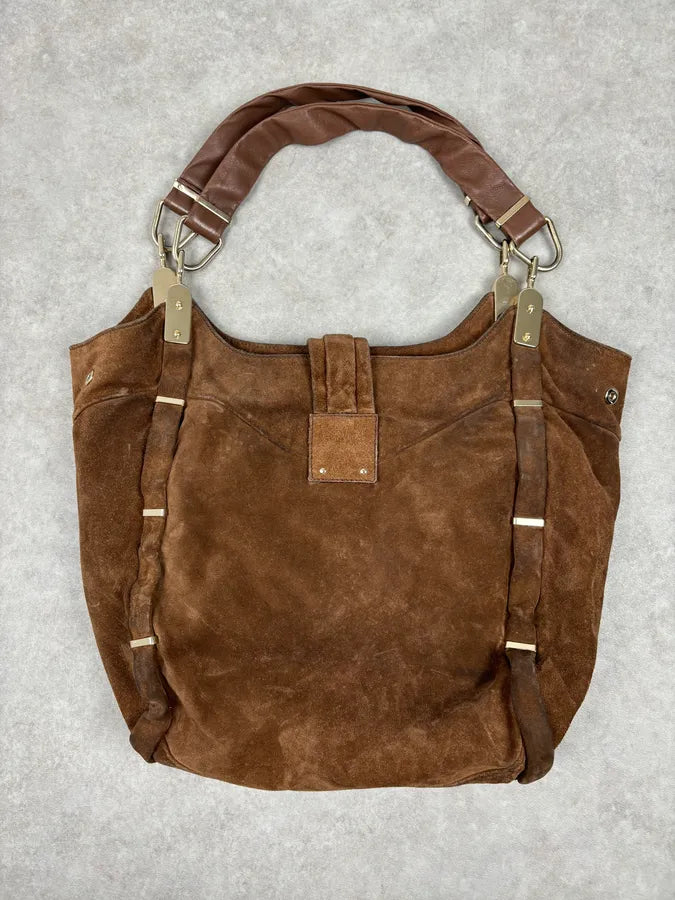 2000s Celine Brown Suede Fringe Shoulder Bag  GqFjwJy 9