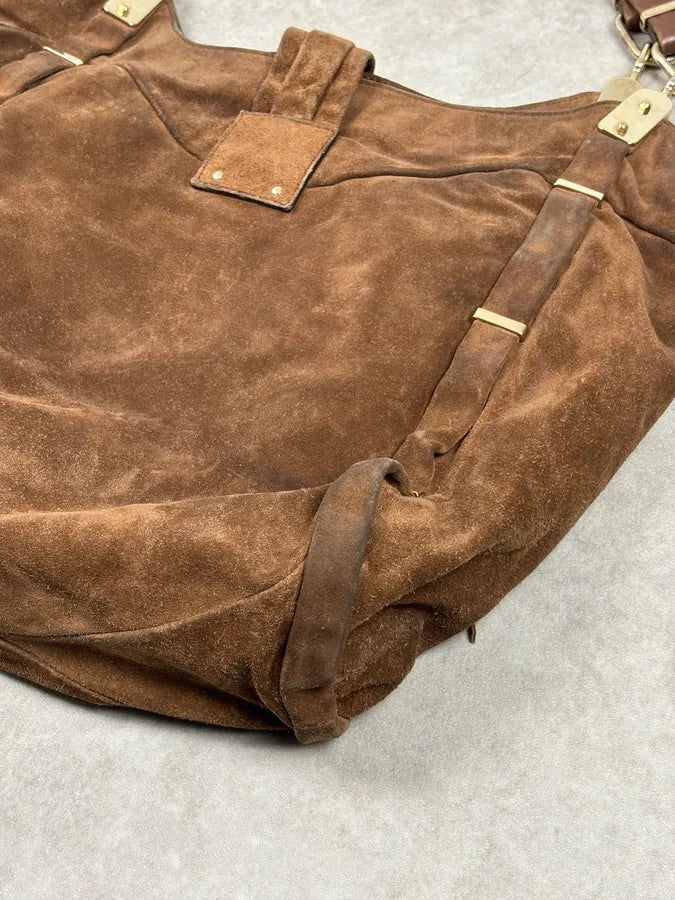 2000s Celine Brown Suede Fringe Shoulder Bag  GqFjwJy 12