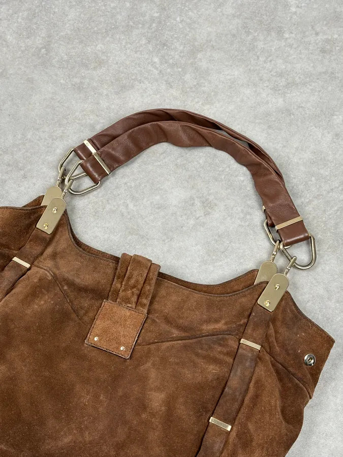2000s Celine Brown Suede Fringe Shoulder Bag  GqFjwJy 10