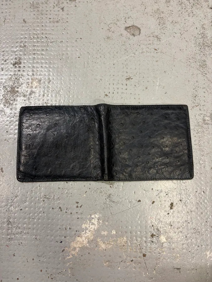 2000s Celine Black Ostrich Embossed Leather Wallet muAxBpA 3