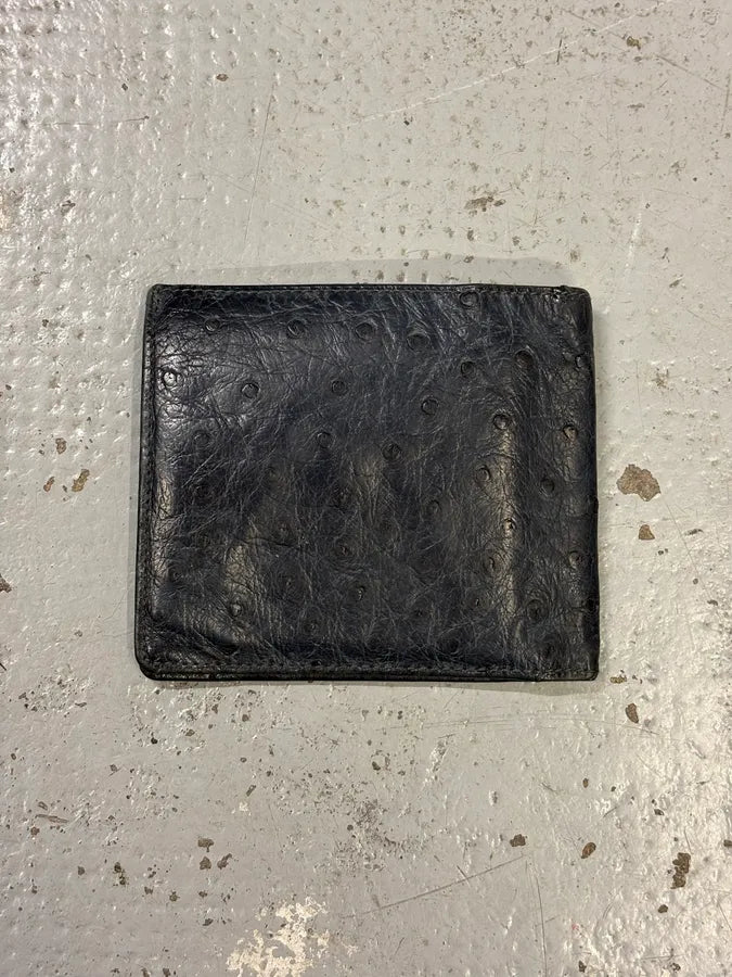 2000s Celine Black Ostrich Embossed Leather Wallet muAxBpA 1