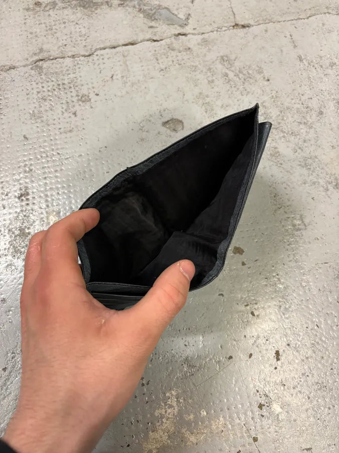 2000s Celine Black Ostrich Embossed Leather Wallet muAxBpA 4