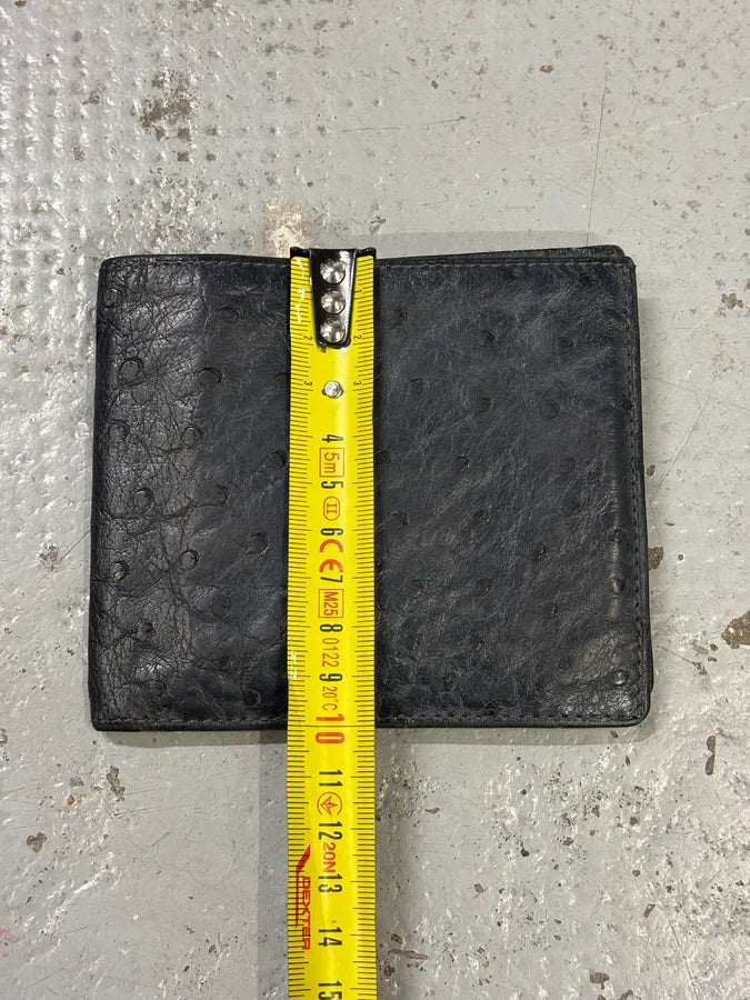 2000s Celine Black Ostrich Embossed Leather Wallet muAxBpA 7