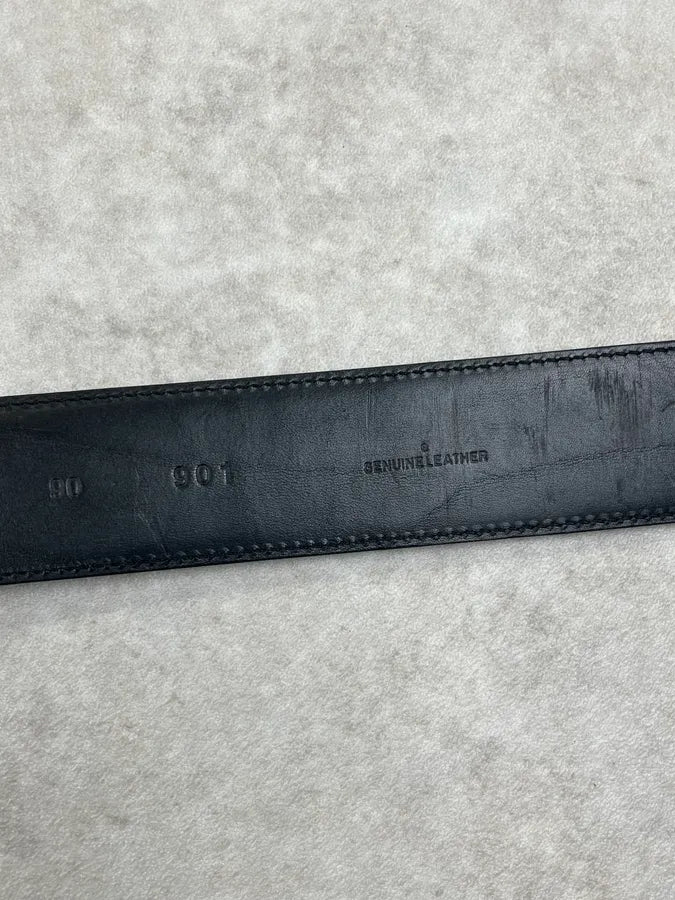 2010s Cesare Paciotti Black Leather Studded Dagger Buckle Belt xdqKcej 5