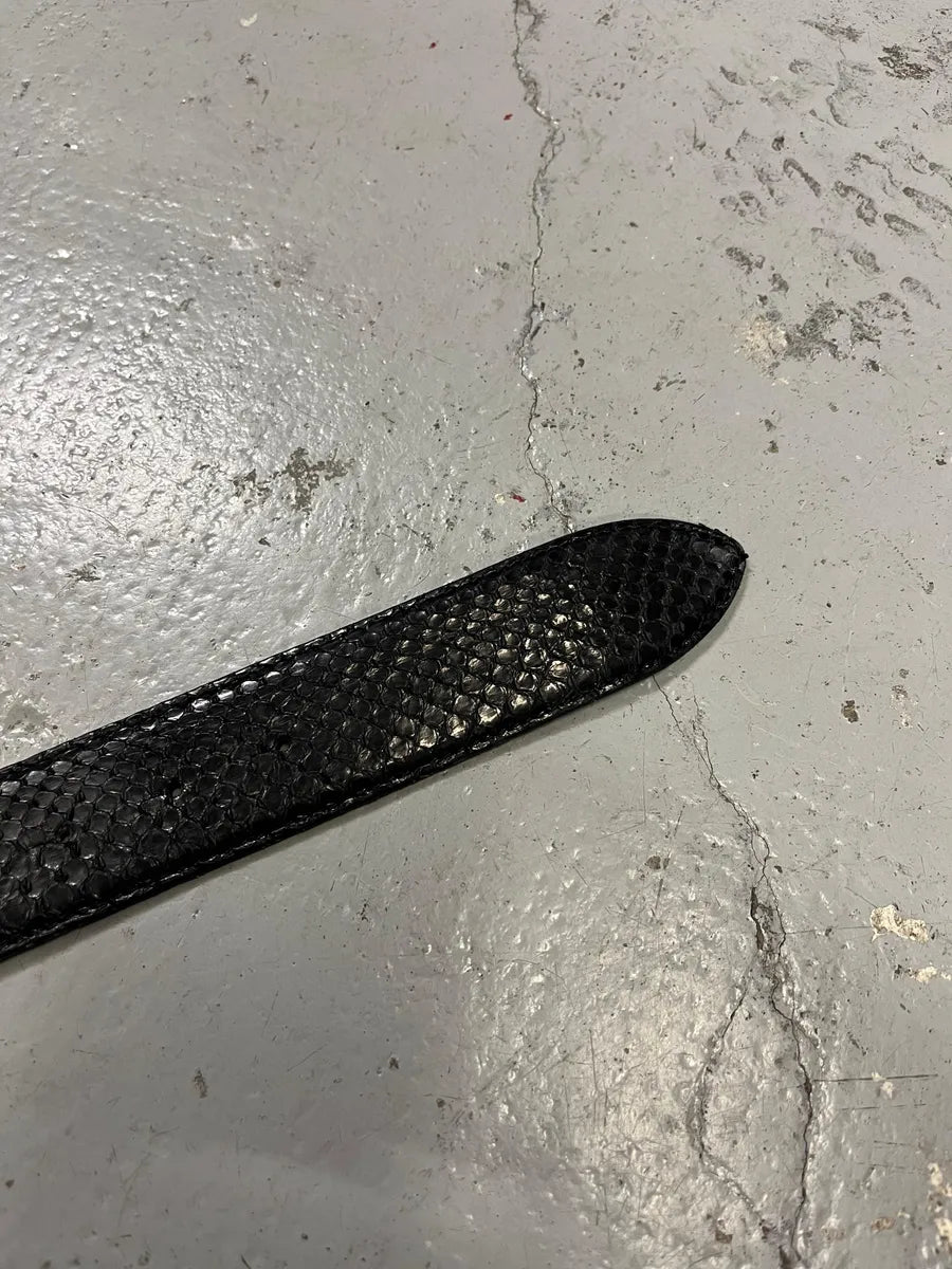 2000s Cesare Paciotti Black Python Effect Leather Belt hXcLIFH 5